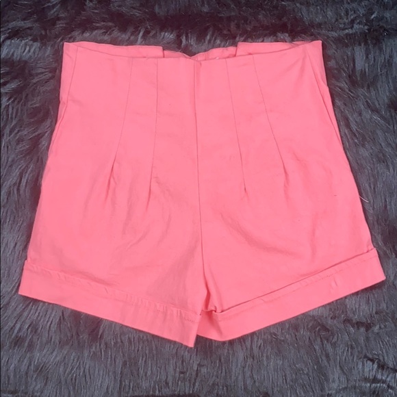 ICON coral high-waisted shorts NWOT - Picture 2 of 4